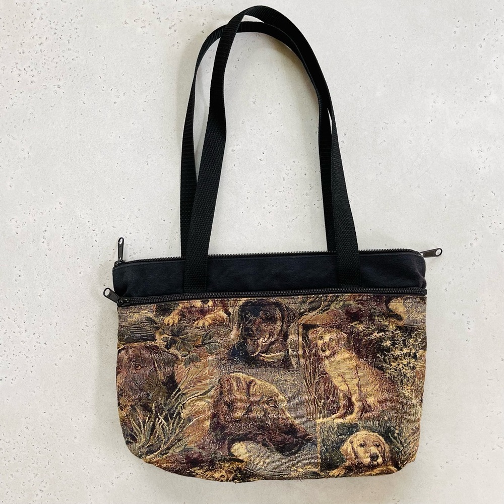 Small Cute Tapestry Dog Lab Labrador Shoulder Bag Purse - Picture 4 of 7
